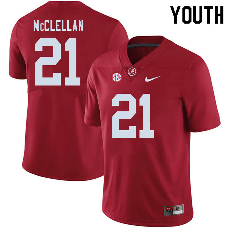 Alabama Crimson Tide Youth Jase McClellan #21 Crimson NCAA Nike Authentic Stitched 2020 College Football Jersey TZ16N13CA